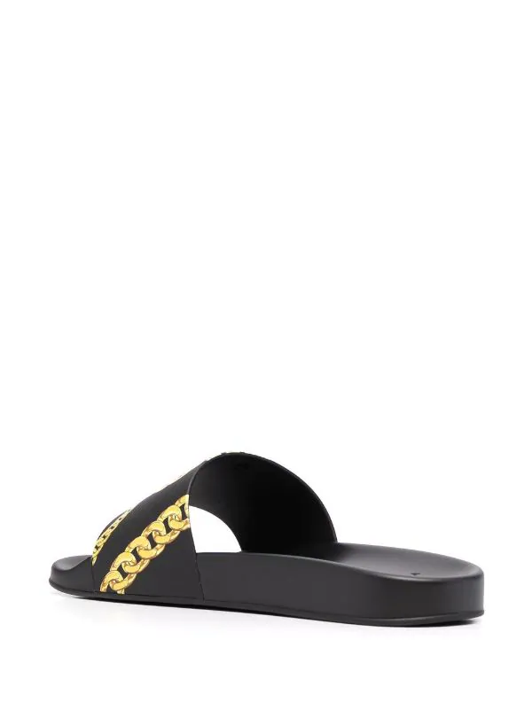 ( Nouvelle Collection ) Versace 5B000 NERO+ORO Claquettes La Greca à Imprimé Chaîne Homme 3 ( Nouvelle Collection ) Versace 5B000 NERO+ORO Claquettes La Greca à Imprimé Chaîne Homme – Image 3