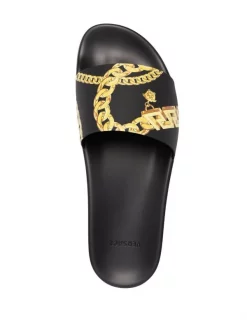 ( Nouvelle Collection ) Versace 5B000 NERO+ORO Claquettes La Greca à Imprimé Chaîne Homme 7 ( Nouvelle Collection ) Versace 5B000 NERO+ORO Claquettes La Greca à Imprimé Chaîne Homme -Pas Cher Versace Boutique 17336096 37420263 600