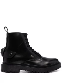 ( Nouvelle Collection ) Versace Bottes Medusa 1B00B NERO RUTENIO ULTRA BLACK