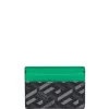 ( Nouvelle Collection ) Versace Porte-cartes En Cuir à Imprimé Greca 5B560 NERO+GRIGIO+BRIGHT GREEN