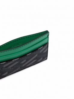 ( Nouvelle Collection ) Versace Porte-cartes En Cuir à Imprimé Greca 5B560 NERO+GRIGIO+BRIGHT GREEN -Pas Cher Versace Boutique 17336113 36761022 600