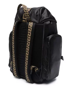 ( Nouvelle Collection ) Versace Sac à Dos à Imprimé Greca 2B15V BLACK+GOLD -Pas Cher Versace Boutique 17336116 36812566 600
