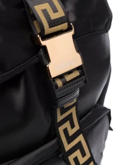 ( Nouvelle Collection ) Versace Sac à Dos à Imprimé Greca 2B15V BLACK+GOLD -Pas Cher Versace Boutique 17336116 36812570 600