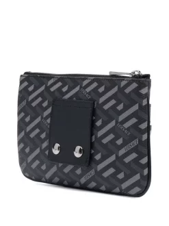 ( Nouvelle Collection ) Versace Sac Archi à Imprimé Géométrique 5B05E Black+Gray-Ruthenium -Pas Cher Versace Boutique 17336118 36615069 600