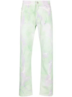 ( Nouvelle Collection ) Versace Jean Droit à Motif Tie Dye 2D390