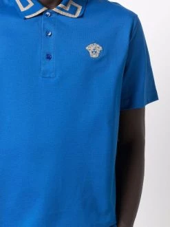 ( Nouvelle Collection ) Versace 1U820 SAPPHIRE Polo Greca Border à Manches Courtes Homme -Pas Cher Versace Boutique 17336131 37461859 600