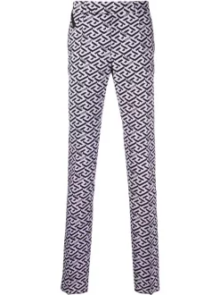 ( Nouvelle Collection ) Versace Pantalon De Costume La Greca 5L160 ORCHID + BLACK