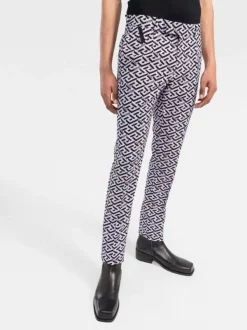 ( Nouvelle Collection ) Versace Pantalon De Costume La Greca 5L160 ORCHID + BLACK -Pas Cher Versace Boutique 17336135 fcf9fb08 3092 4747 89dc caaf08130194 600