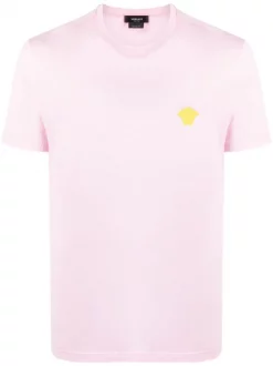 ( Nouvelle Collection ) Versace 2P810 PINK T-shirt à Logo Brodé Medusa Homme