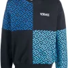 ( Nouvelle Collection ) Versace Sweat à Imprimé La Greca 5U040 BLUE NAVY+PRINT