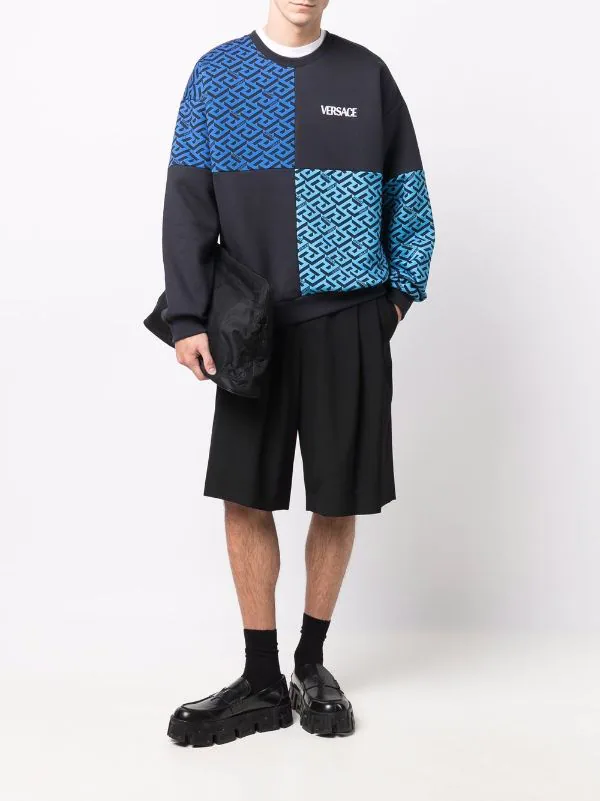 ( Nouvelle Collection ) Versace Sweat à Imprimé La Greca 5U040 BLUE NAVY+PRINT 2 ( Nouvelle Collection ) Versace Sweat à Imprimé La Greca 5U040 BLUE NAVY+PRINT – Image 2