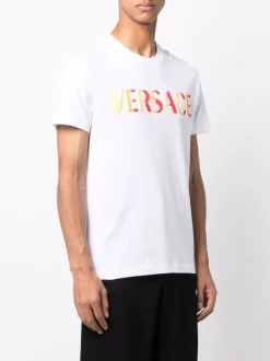 ( Nouvelle Collection ) Versace T-shirt En Coton à Logo Brodé Homme -Pas Cher Versace Boutique 17336144 36963887 600