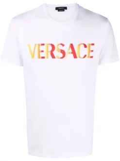 ( Nouvelle Collection ) Versace T-shirt En Coton à Logo Brodé Homme