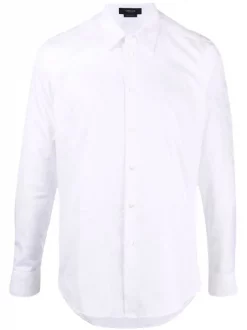 Versace Chemise En Coton à Logo Imprimé 1W000 OPTIC WHITE