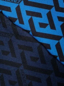 ( Nouvelle Collection ) Versace 5U040 BLUE NAVY+PRINT Pantalon De Jogging La Greca à Design Colour Block Homme -Pas Cher Versace Boutique 17336150 0c1f9ff6 63ad 455c 8e28 84afd4d73ecb 600