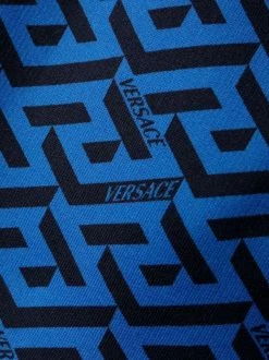 ( Nouvelle Collection ) Versace 5U040 BLUE NAVY+PRINT Pantalon De Jogging La Greca à Design Colour Block Homme -Pas Cher Versace Boutique 17336150 f2f6fdc0 383a 49b5 96ad 503fcb703af5 600