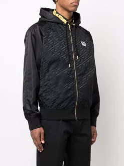 ( Nouvelle Collection ) Versace 1B000 BLACK Veste à Imprimé Greca Homme -Pas Cher Versace Boutique 17336151 37218498 600