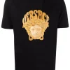 ( Nouvelle Collection ) Versace T-shirt à Motif Medusa Brodé 1B000 BLACK