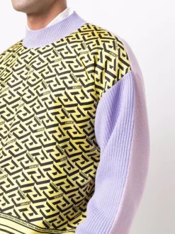 ( Nouvelle Collection ) Versace Pull à Imprimé Greca Homme -Pas Cher Versace Boutique 17336166 37003749 600