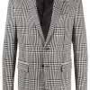 ( Nouvelle Collection ) Versace Blazer Prince De Galles à Simple Boutonnage 2W020 BLACK WHITE