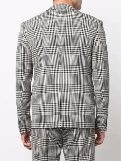 ( Nouvelle Collection ) Versace Blazer Prince De Galles à Simple Boutonnage 2W020 BLACK WHITE -Pas Cher Versace Boutique 17336168 37710178 600