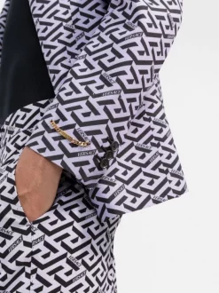 ( Nouvelle Collection ) Versace Blazer La Greca à Simple Boutonnage Homme -Pas Cher Versace Boutique 17336169 68b183c6 d271 474b a99c 219074ad3258 600