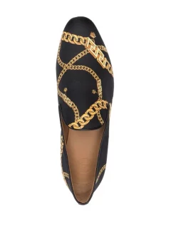 ( Nouvelle Collection ) Versace 5B000 NERO ORO Mocassins En Cuir à Chaîne Greca Homme -Pas Cher Versace Boutique 17336226 37699096 600