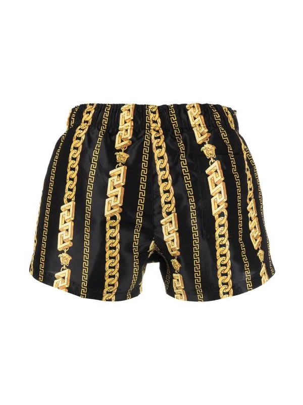 ( Nouvelle Collection ) Versace 5B000 NERO + ORO Short De Bain Greca à Imprimé Chaine Homme 2 ( Nouvelle Collection ) Versace 5B000 NERO + ORO Short De Bain Greca à Imprimé Chaine Homme – Image 2