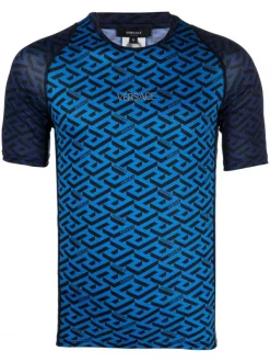 ( Nouvelle Collection ) Versace Haut Cintré à Imprimé Greca 6U700 BLUNAVY+SAPPHIRE