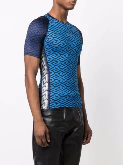 ( Nouvelle Collection ) Versace Haut Cintré à Imprimé Greca 6U700 BLUNAVY+SAPPHIRE -Pas Cher Versace Boutique 17336247 36965117 600