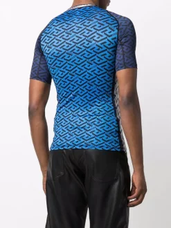 ( Nouvelle Collection ) Versace Haut Cintré à Imprimé Greca 6U700 BLUNAVY+SAPPHIRE -Pas Cher Versace Boutique 17336247 36965130 600