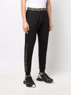 ( Nouvelle Collection ) Versace 1B000 BLACK Pantalon De Jogging à Détails Greca Homme -Pas Cher Versace Boutique 17336248 37714385 600