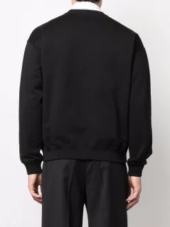 ( Nouvelle Collection ) Versace 1B000 BLACK Sweat à Patch Logo En Chenille Homme -Pas Cher Versace Boutique 17336249 38193687 600