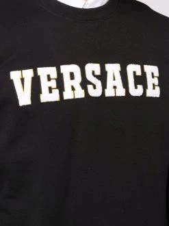( Nouvelle Collection ) Versace 1B000 BLACK Sweat à Patch Logo En Chenille Homme -Pas Cher Versace Boutique 17336249 38195516 600
