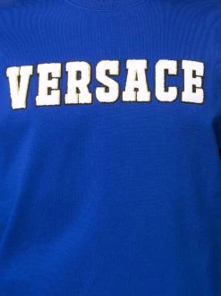 ( Nouvelle Collection ) Versace 1U600 LAPIS Sweat à Patch Logo En Chenille Homme -Pas Cher Versace Boutique 17336251 38093407 600