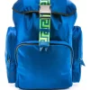 ( Nouvelle Collection ) Versace Sac à Dos à Imprimé Greca 2UA1E SAPPHIRE+NEONGREEN-RUTHENIUM