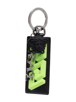 ( Nouvelle Collection ) Versace 2G49E NEONGREEN+NERO Porte-clés à Plaque Logo Homme
