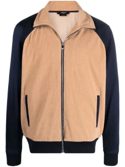 ( Nouvelle Collection ) Versace 2U850 NAVY+BEIGE Veste à à Empiècements Contrastants Homme