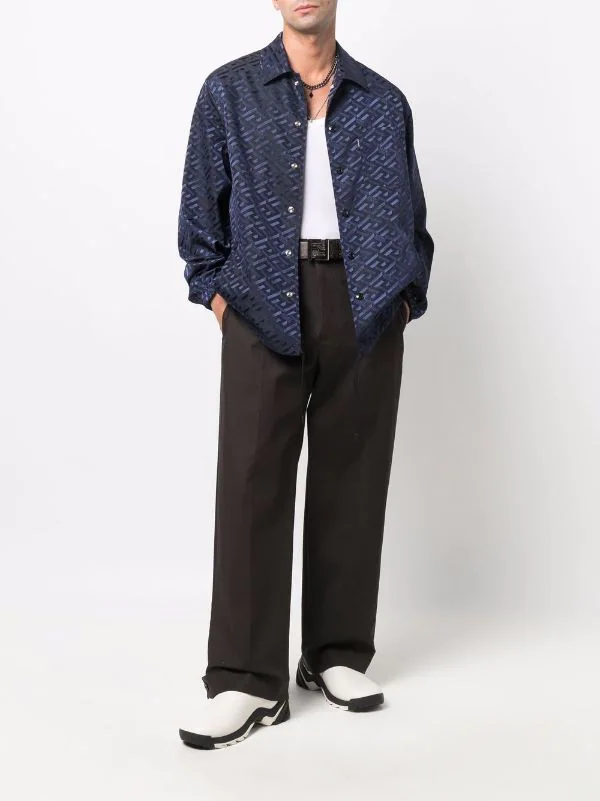 ( Nouvelle Collection ) Versace 1U830 NAVY Surchemise à Imprimé Greca Homme 2 ( Nouvelle Collection ) Versace 1U830 NAVY Surchemise à Imprimé Greca Homme – Image 2