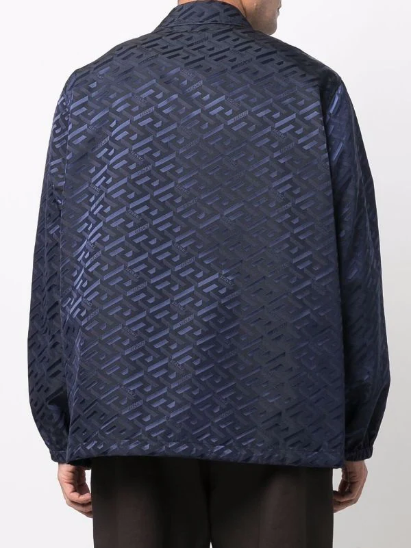 ( Nouvelle Collection ) Versace 1U830 NAVY Surchemise à Imprimé Greca Homme 4 ( Nouvelle Collection ) Versace 1U830 NAVY Surchemise à Imprimé Greca Homme – Image 4