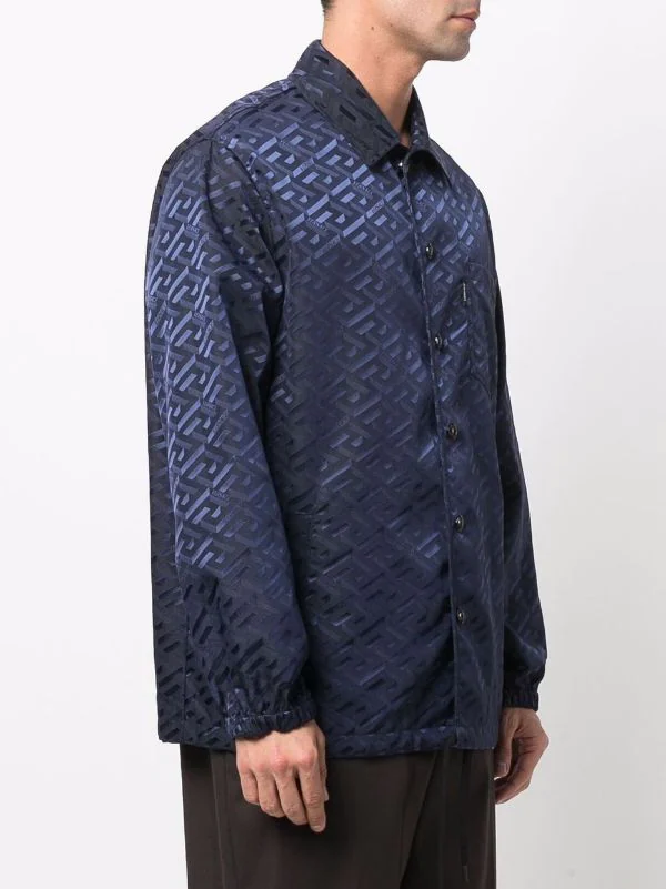 ( Nouvelle Collection ) Versace 1U830 NAVY Surchemise à Imprimé Greca Homme 3 ( Nouvelle Collection ) Versace 1U830 NAVY Surchemise à Imprimé Greca Homme – Image 3