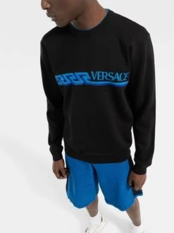 ( Nouvelle Collection ) Versace Pull Greca à Logo Intarsia Homme -Pas Cher Versace Boutique 17336276 09206837 98ab 4674 a9a1 7388ced3ac4c 600