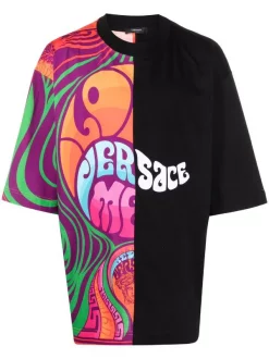( Nouvelle Collection ) Versace T-shirt Oversize à Empiècements Contrastants Homme