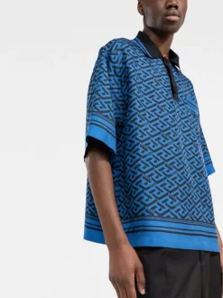 ( Nouvelle Collection ) Versace 5U290 BLUE Polo Ample à Imprimé Greca Homme -Pas Cher Versace Boutique 17336284 a7e0a9b7 34b2 443e 8b7a 7284ebf63b38 600