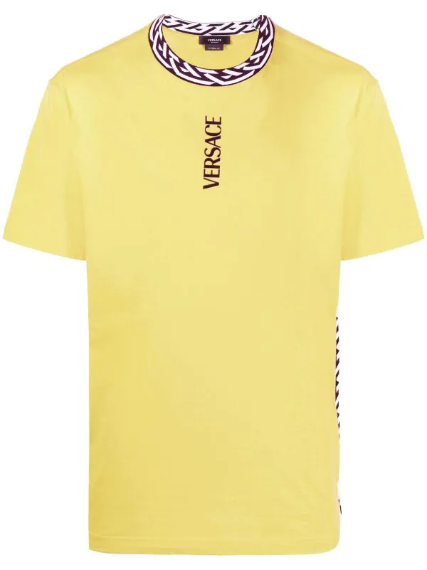 ( Nouvelle Collection ) Versace 1Y500 Yellow T-shirt à Détails Imprimés La Greca Homme 1 ( Nouvelle Collection ) Versace 1Y500 Yellow T-shirt à Détails Imprimés La Greca Homme