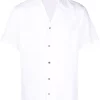 ( Nouvelle Collection ) Versace Chemise Boutonnée à Col Cubain 1W000 OPTICAL WHITE