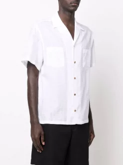 ( Nouvelle Collection ) Versace Chemise Boutonnée à Col Cubain 1W000 OPTICAL WHITE -Pas Cher Versace Boutique 17336287 38097069 600