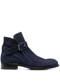 ( Nouvelle Collection ) Versace 1U83B BLUE Bottines à Boucle Homme