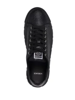 ( Nouvelle Collection ) Versace Baskets Greca 1B00P NERO + PALLADIO LUCIDO -Pas Cher Versace Boutique 17336301 37134471 600