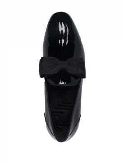 ( Nouvelle Collection ) Versace Chaussons à Détail De Nœud 1B000 BLACK -Pas Cher Versace Boutique 17336304 37134482 600